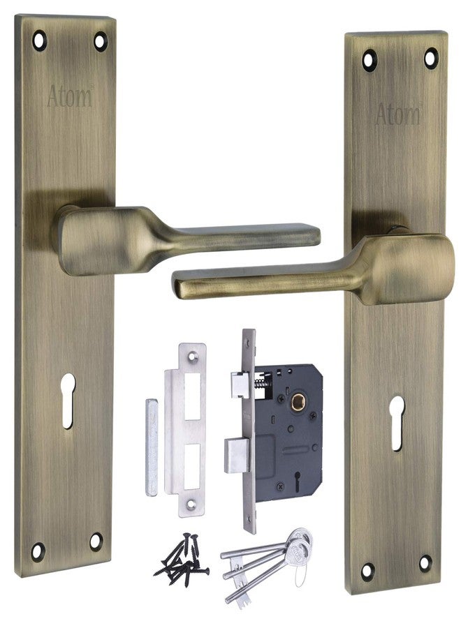 Atom Heavy Duty Mortise Door Lock for Bedroom, Living Room, Main Door, Brass Antique Finish | 3 Keys | 6 Lever Double Stage Lockset for House Hotel Office(WIH52KY) - Image 1